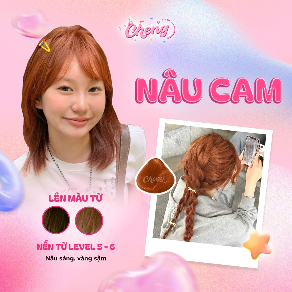 Thuốc Nhuộm Tóc Màu NÂU CAM Không Tẩy | Chenglovehair, Chenglovehairs
