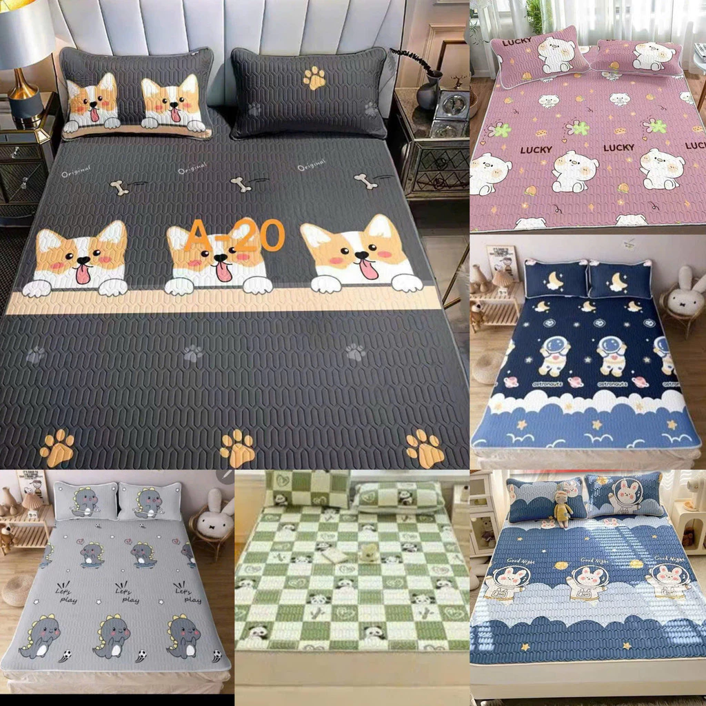 Chiếu Điều Hòa Tencel 3D 1m6,1m8,2m2 Bộ Chiếu Cao Su Non Tặng Kèm 2 Vỏ Gối Đầu Hàng Loại 1