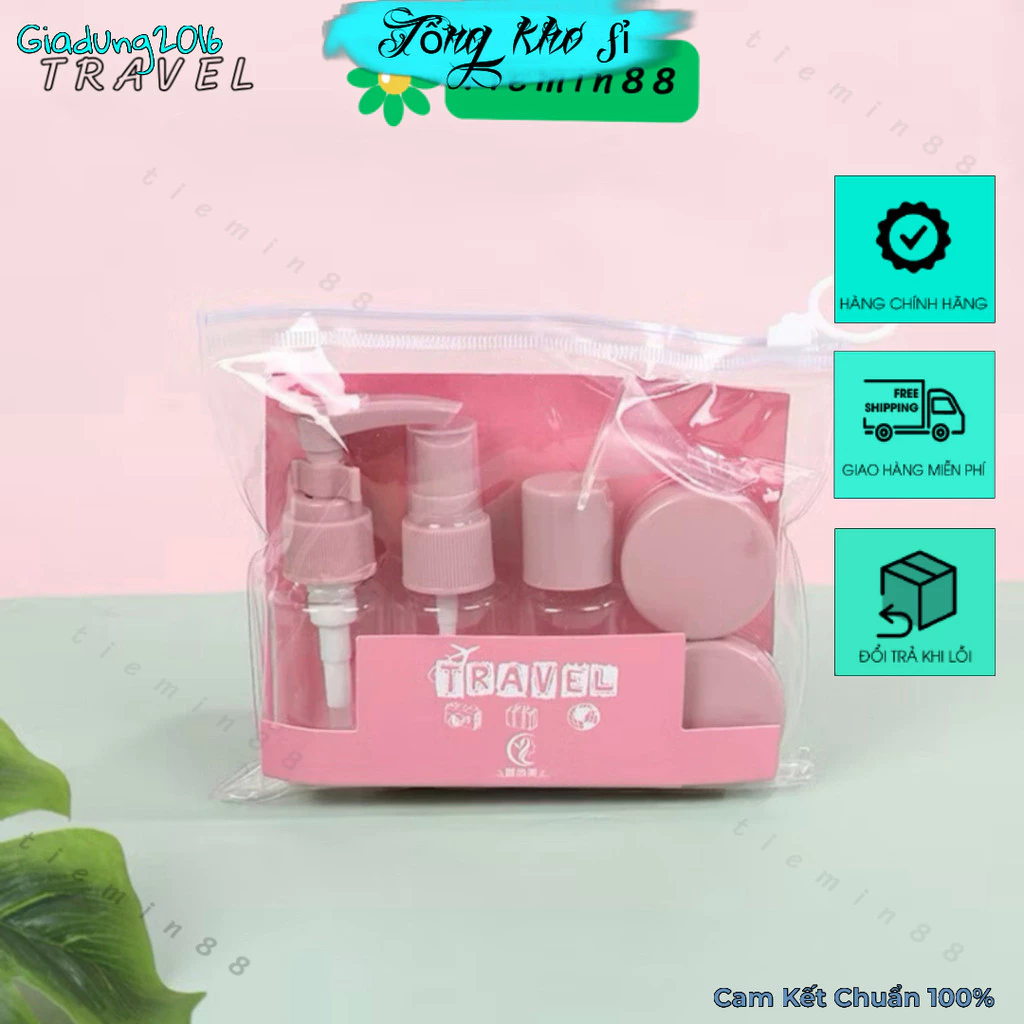 Bộ chiết mỹ phẩm nhiều món du lịch -  set triết sữa tắm dầu gội mini tiện lợi - giadung2016