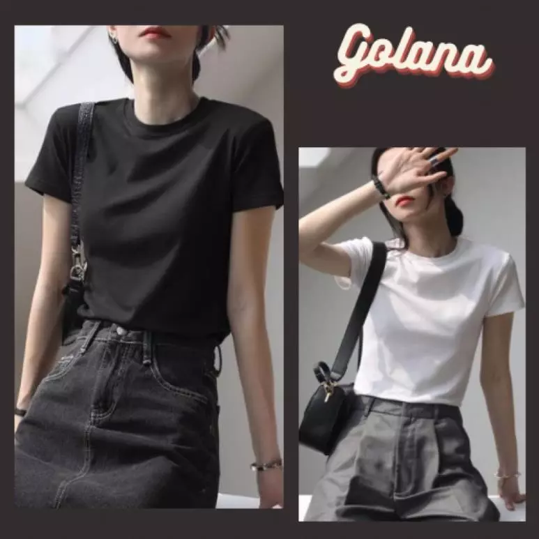 Áo Thun Trơn cổ tròn dáng Babytee, Áo phông thun cộc tay form Rộng co giãn chất Cotton ( có bigsize) .