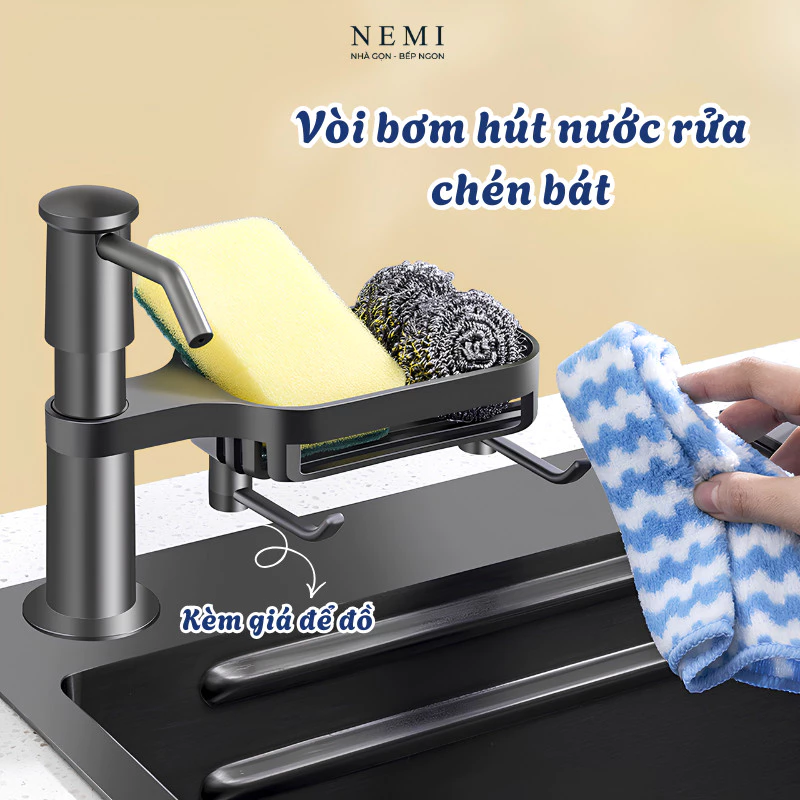Vòi bơm dầu rửa chén, đầu nhấn nước rửa bát chất liệu ABS chống gỉ, nhấn êm, lắp dễ dàng