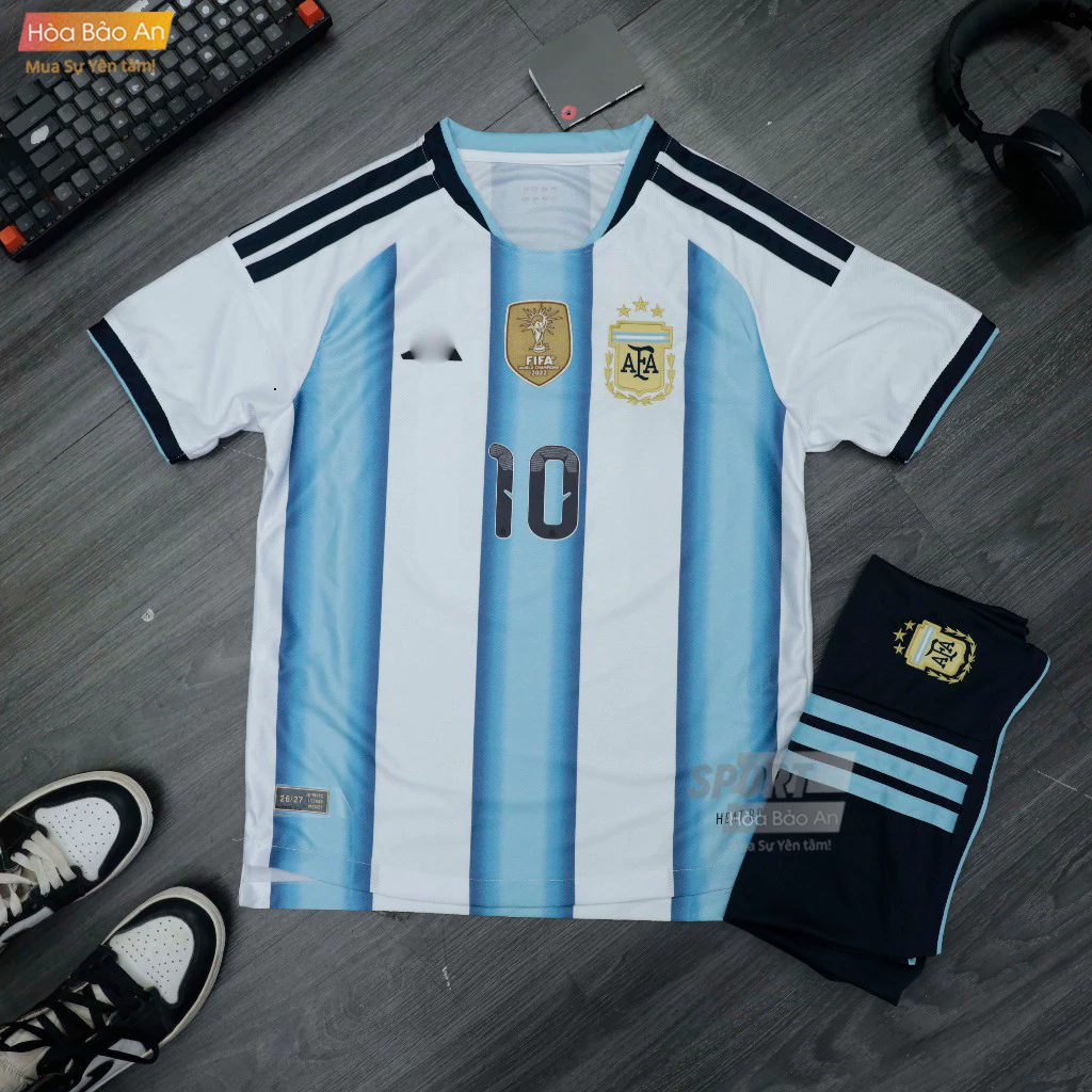 In tên số - Bô Quần Áo bóng đá WC 2026 Argentina - Vải thái cao cấp - Áo Messi số 10 argentina mẫu mới