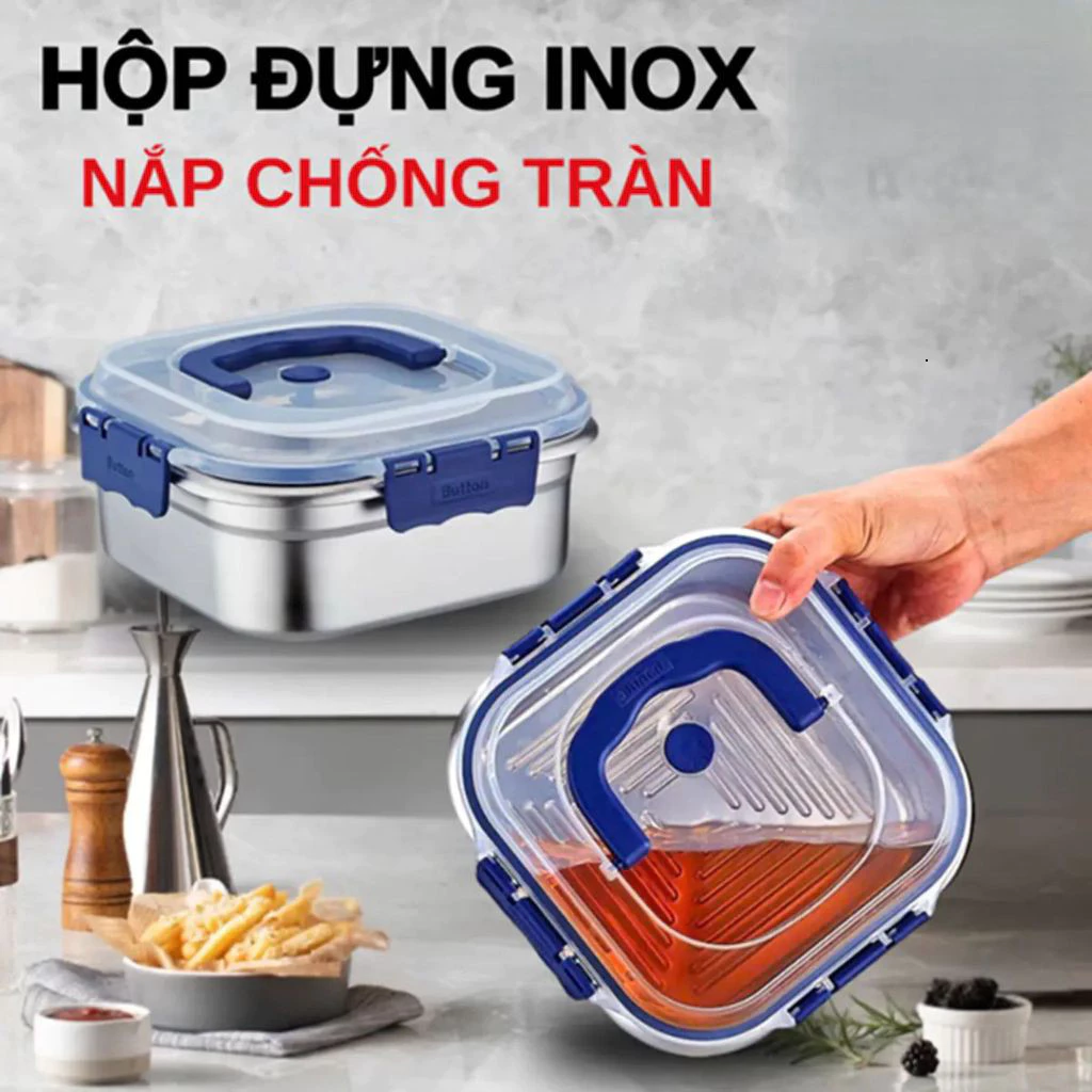 Combo 3 Hộp Đựng Đa Năng Chất Liệu Inox Cao Cấp Có Nắp Chống Tràn Thể Tích 1800ml giadungso1_vietnam