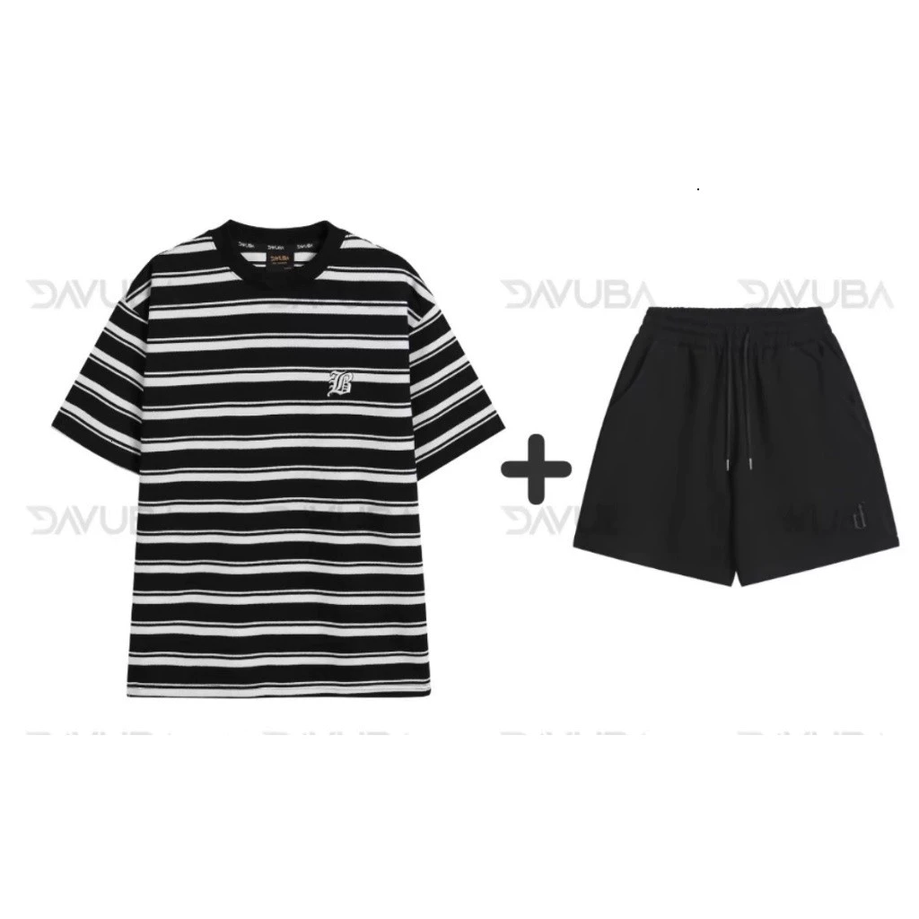 [Combo độc quyền] Áo thun trơn kẻ sọc Dream + quần short Hot nhất hè 2026 Hot Trend
