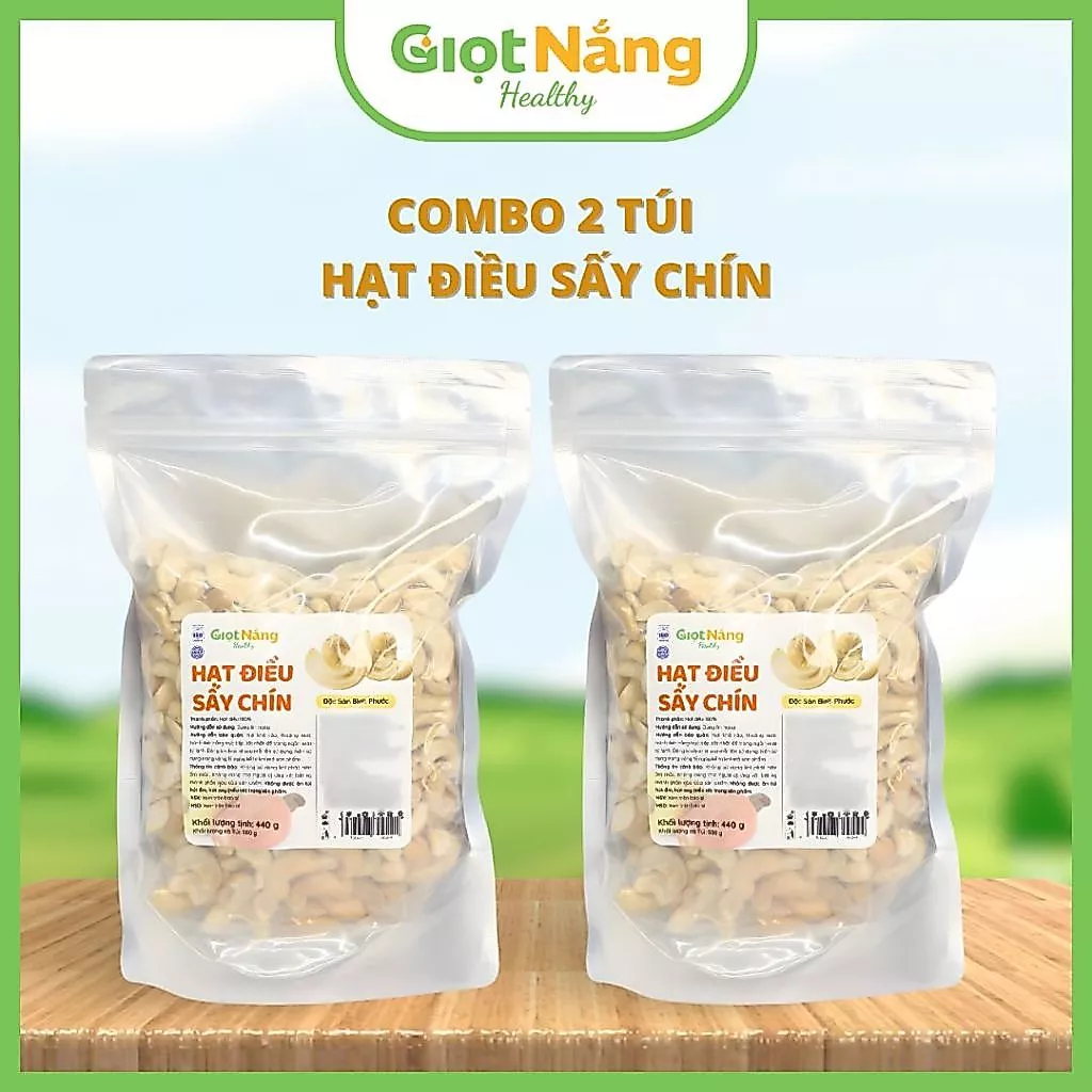 Combo 1kg Hạt Điều Sấy Chín Vỡ Đôi (Cả Bao BÌ) Nguyên Vị Không Muối Không Lụa Từ Nông Sản Giọt Nắng Dịp Tết Trung Thu