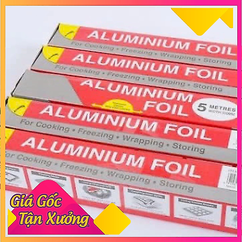 Cuộn giấy bạc nướng đồ ăn 3m chịu nhiệt bọc nướng nồi chiên không dầu