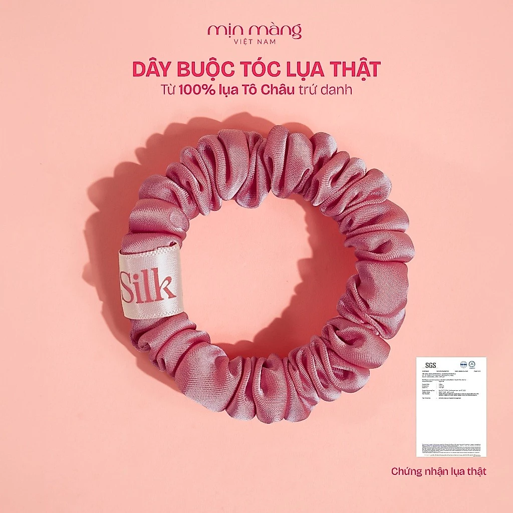 Dây Buộc Tóc Lụa Scrunchies Handmade To Phồng Cao Cấp MỊN MÀNG VIỆT NAM Giữ Nếp Tốt Ngăn Gãy Rối Tóc