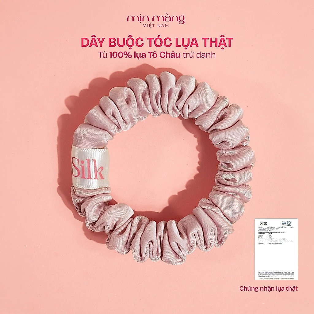 Dây Buộc Tóc Scrunchies Lụa Thật 100% Có Kiểm Định May Thủ Công Handmade To Phồng MỊN MÀNG VIỆT NAM