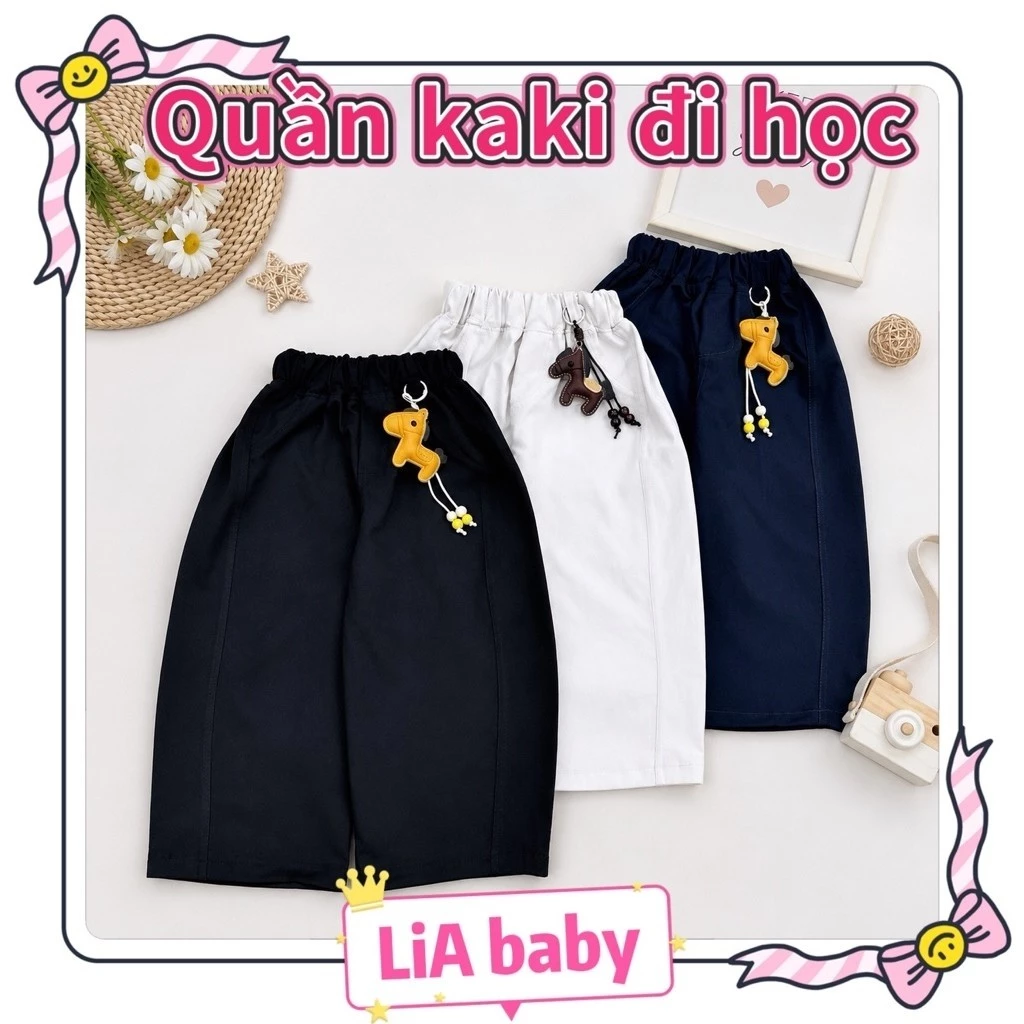 [Tặng ngựa da ] Quần dài đi học kaki 3 màu dễ mặc thoải mái xinh xắn cho bé đi học đi chơi (9-40kg)-Q5