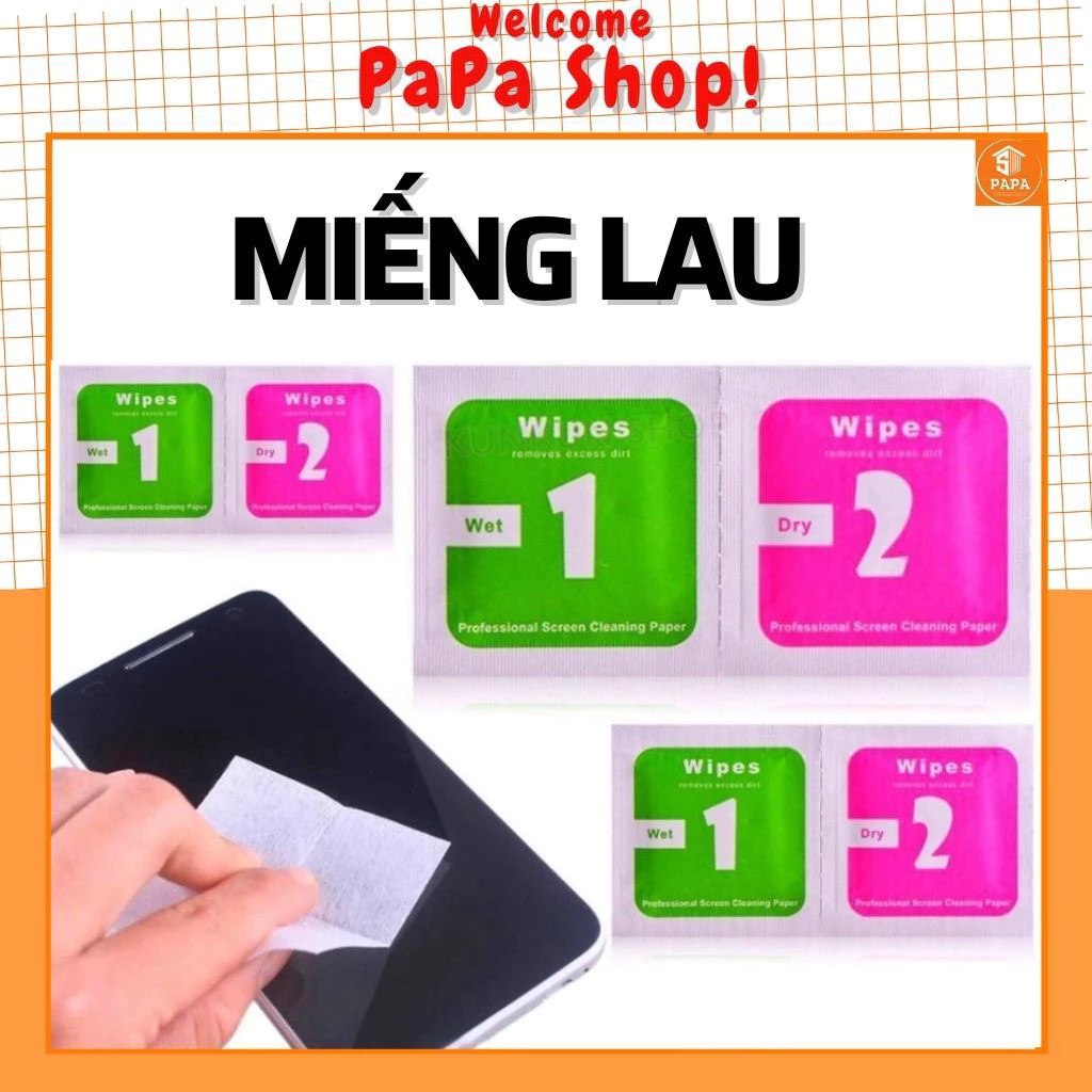[PHỤ KIỆN ĐI KÈM] Khăn lau 1 và 2 mếng lau vệ sinh màn hình điện thoại