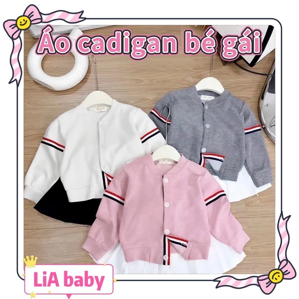 [LiA baby’s ] Áo cadigan thu đông hotrens xinh xắn cho bé gái (9-32kg)