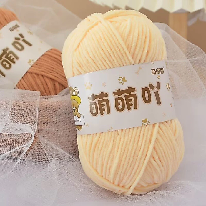 Len Nhung Gấu Sợi 3mm, Len Nhung Baby Gấu, Nhung Chenille Móc Thú Bông Lớn Mềm Mịn LYLYCRAFT