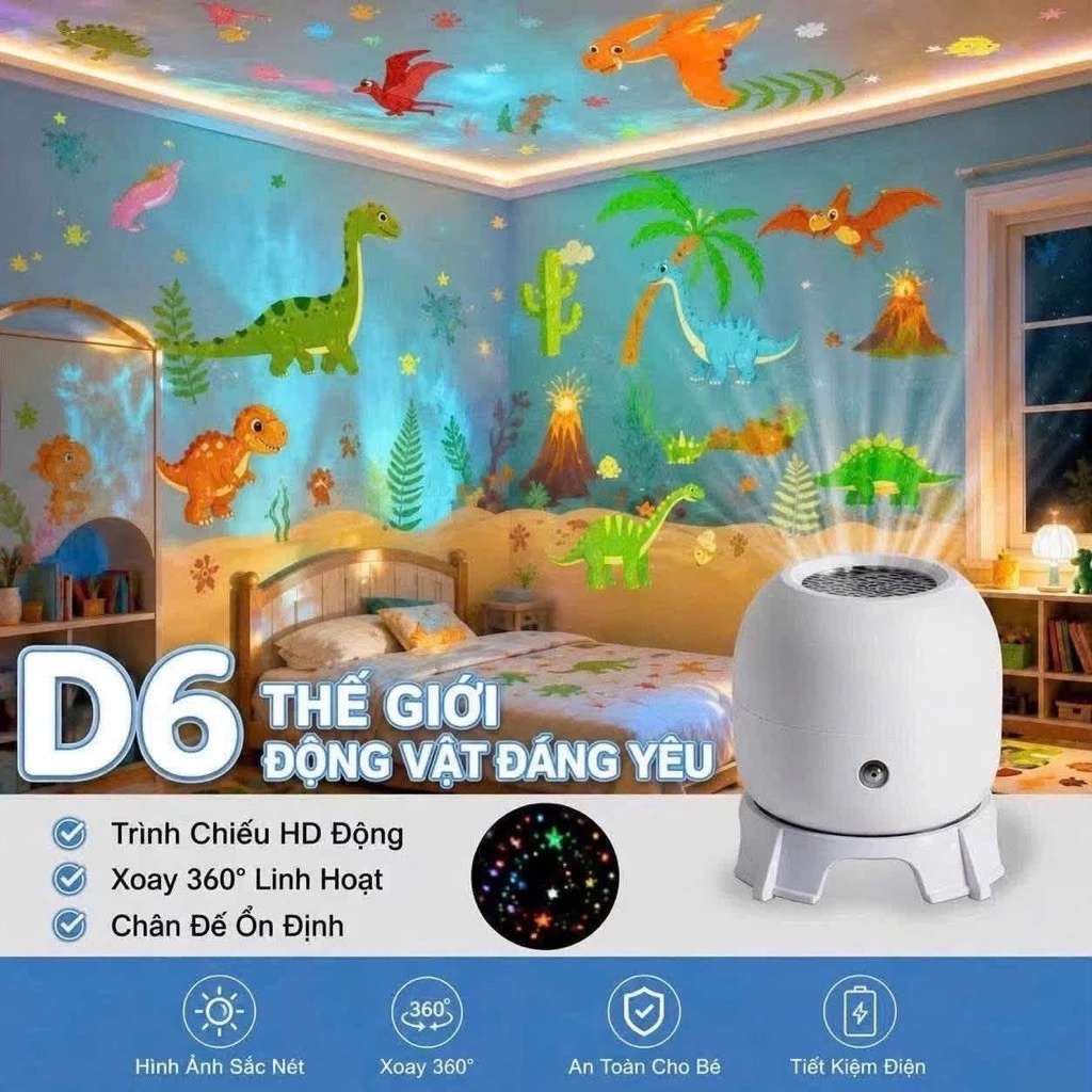 Đèn chiếu 3D tạo hiệu ứng động đại dương, giáng sinh, giao thông, , đèn ngủ tạo không khí ,Đèn Led xoay tự động 360 độ