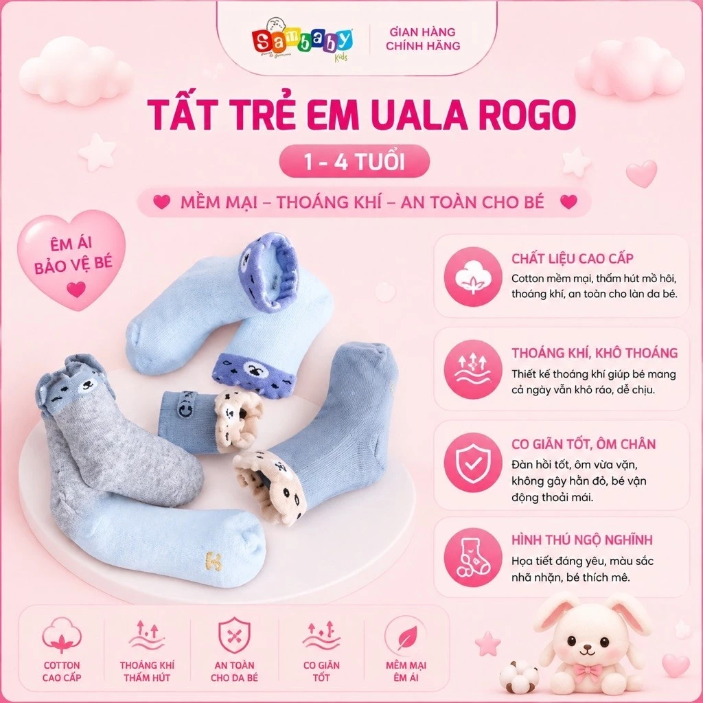TẤT THU ĐÔNG UALA ROGO CAO CẤP CHO BÉ 0-12M