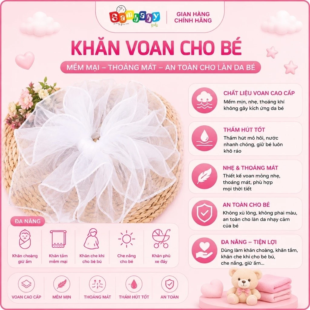 Khăn voan cho bé