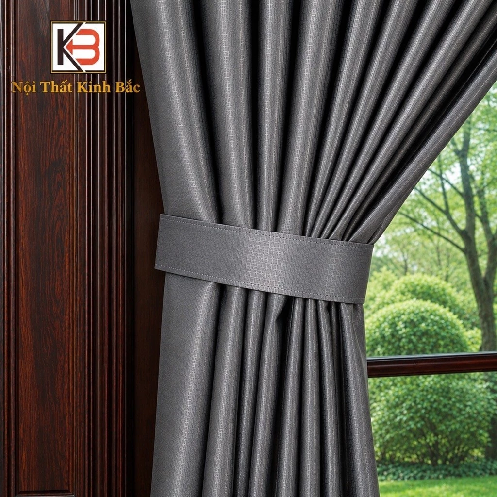 Rèm Cửa Che Nắng-Một Tấm Rèm Vải KB01 Chất Liệu Gấm Bóng Ngăn Nhiệt-Nhận làm theo kích thước riêng