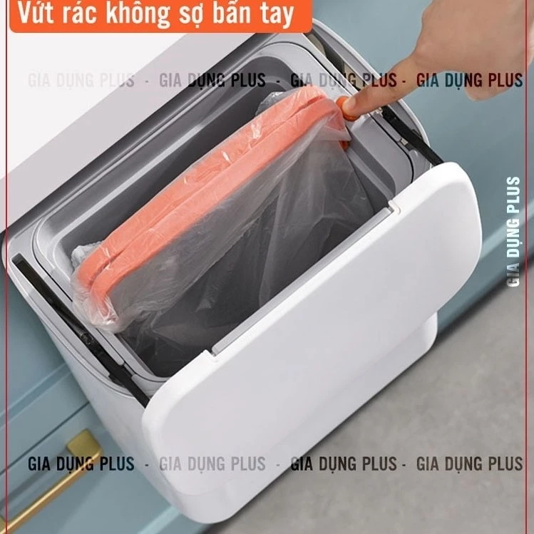 Thùng rác treo tủ bếp ,treo tường,treo nhà vệ sinh có nắp dung tích 9L