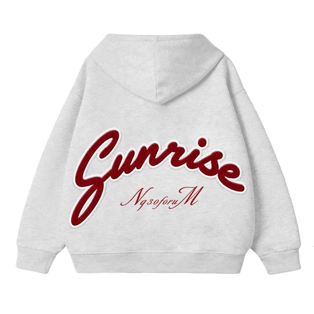 Áo Khoác Hoodie Zip Nỉ Chân Cua Cổ Cao Thêu Dạ NQ30 SUN Form Rộng Nam Nữ Unisex (Không xù lông) 2026.....
