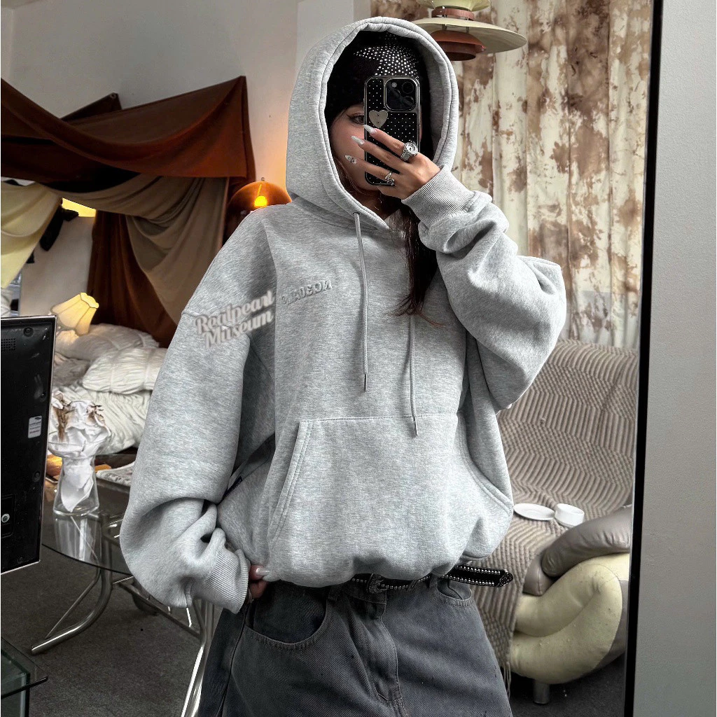 Áo Hoodie Chui Dập Nổi NQ30 NASH Nỉ Cotton Form Boxy Rộng Nam Nữ Unisex (KHÔNG XÙ LÔNG) 2026.....