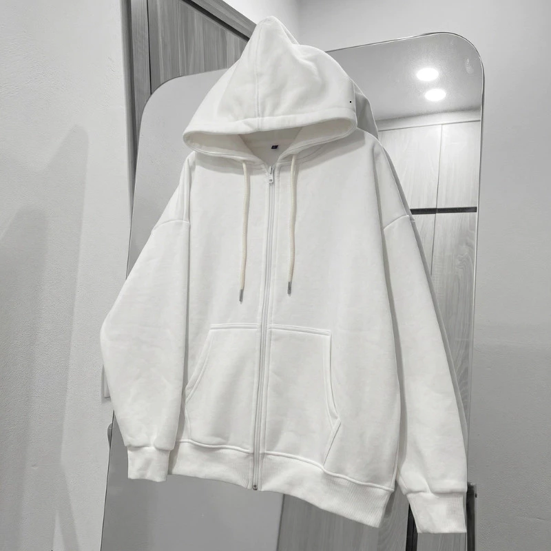 Áo Khoác Hoodie Zip Form Rộng Unisex Có Khóa Kéo – Áo Nỉ Trơn Basic Dày Dặn 2 mũ ( có túi trong ) 2026.....