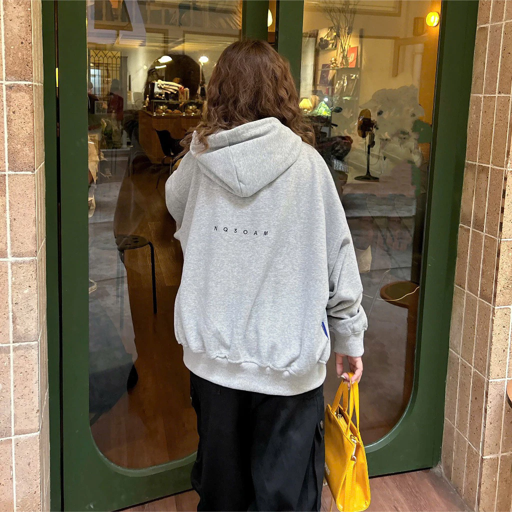Áo Khoác Nỉ Hoodie Zip COTTON Form Boxy Thêu NQ30 CASS Nút Bấm Form Rộng Nam Nữ Unisex 2026.....