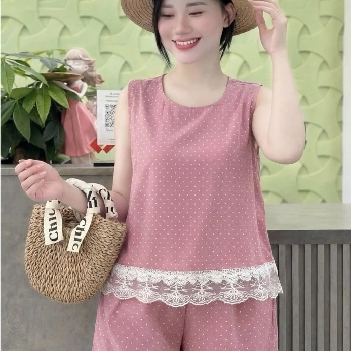 Bộ ĐŨI CHẤM BỊ 4 MÀU CỘC TAY, MỀM MẠI NĂNG ĐỘNG , THÍCH HỢP ĐI CHƠI CAFE B7
