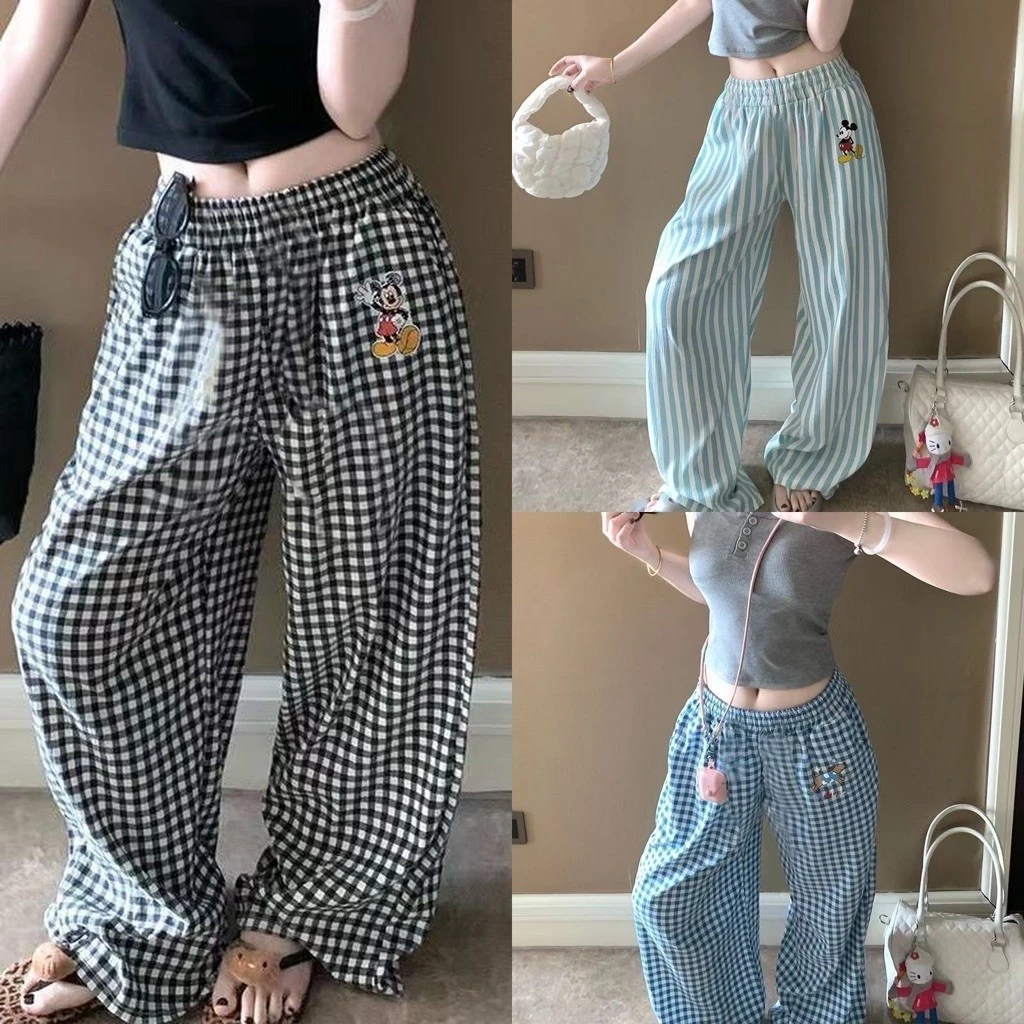 𝐘𝐮𝐫𝐢.𝐬𝐭𝐨𝐫𝐞 Quần Kẻ Caro Thêu Hình Ngộ Nghĩnh Cá Tính