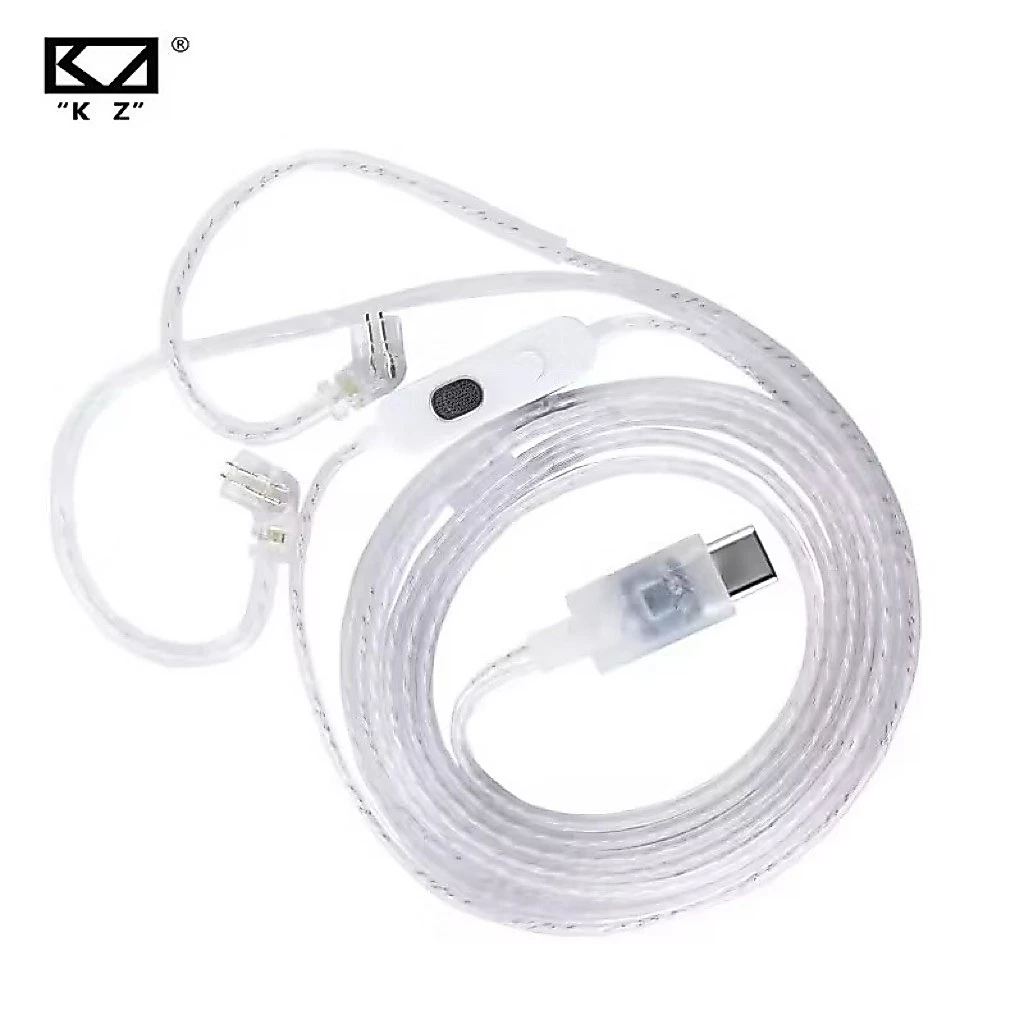 Dây DSP TYPE-C Hỗ trợ Mic Mạ Bạc Nâng Cấp  - Dây tai nghe tai nghe KZ 0,75PIN