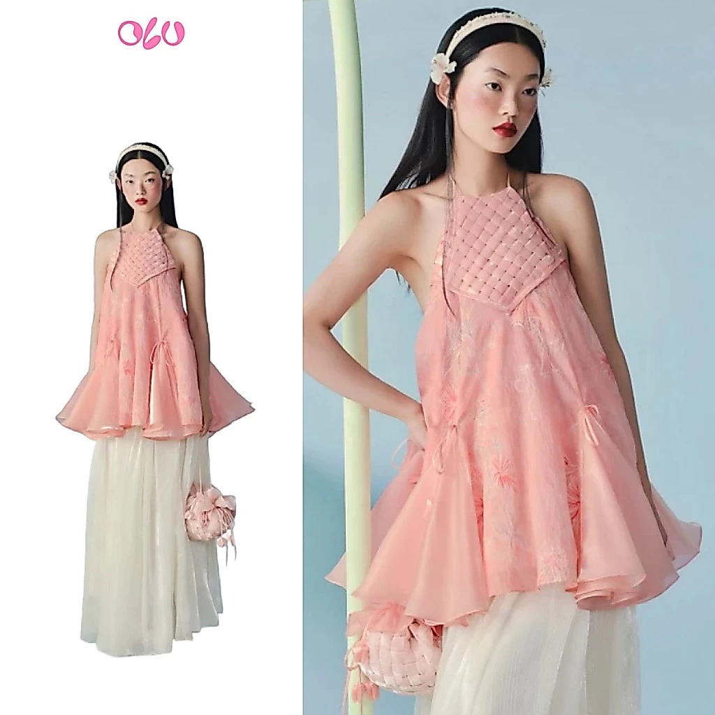 Áo yếm OLV bồng xòe ngọt ngào Trân Nhã và Huyên Đào nhiều màu phù hợp đi chơi lễ tết