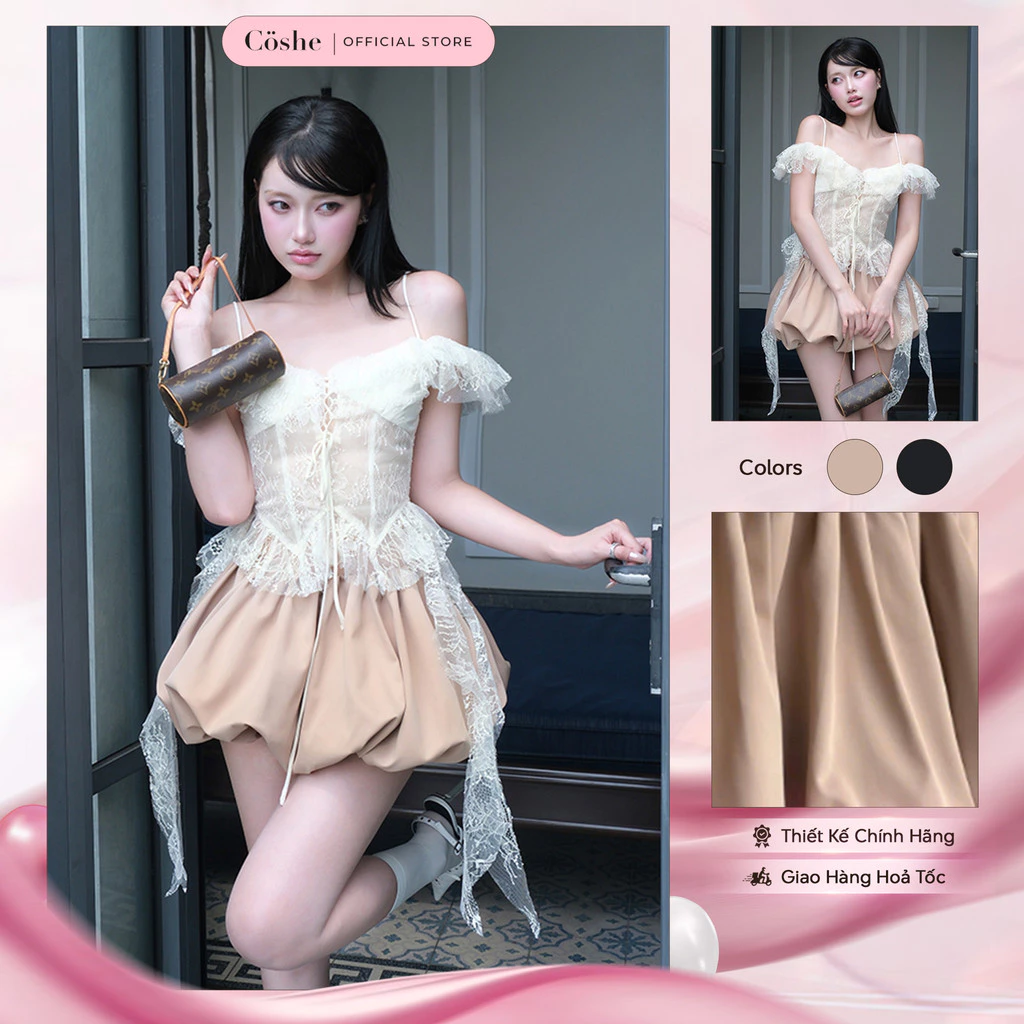 Chân váy phồng COSHE Pollo Skirt thiết kế trending chất poli ướt cá tính đi chơi