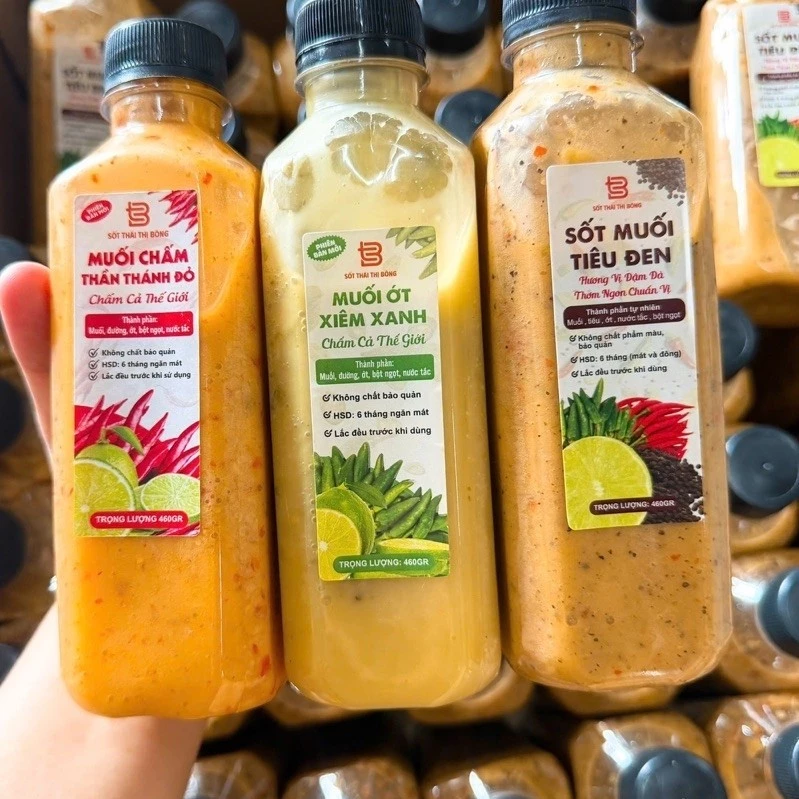 combo 3 chai muối chấm hải sản , đồ nướng ( 1 chai là 470gr)