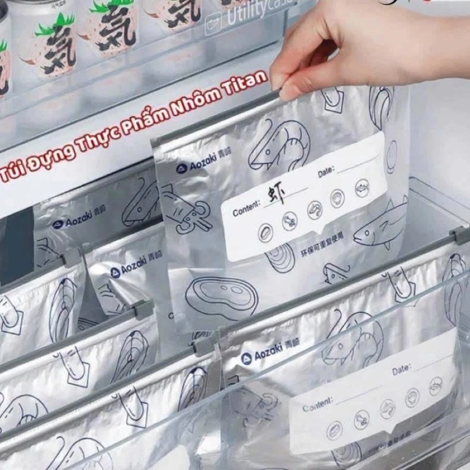 [Bán Chạy] 100 Túi Zip Bạc Nhôm Đựng Thực Phẩm - Size Cơ Bản – Túi Bảo Quản Tủ Lạnh, Cấp Đông Chống Ẩm Tiện Lợi
