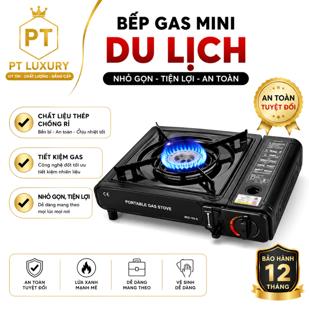 Bếp Ga Mini Du Lịch Chịu Nhiệt Độ Cao Chống Cháy Nổ Phù Hợp Với Nấu Ăn Dã Ngoại Ngoài Trời