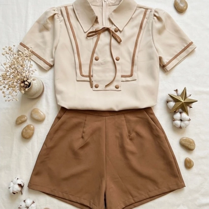 Set bộ size nhỏ xinh, áo kiểu dạng baby doll chất mịn đẹp, kiểu thể thao, kieu croptop 40-52kg mặc xinh