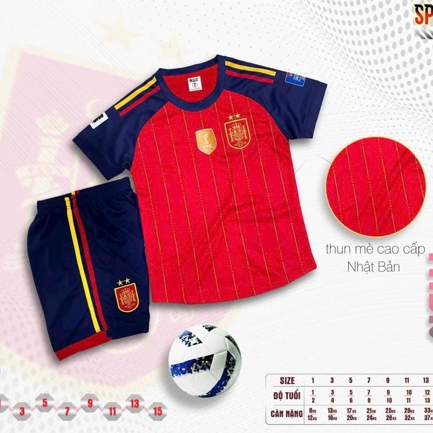 Bộ Quần Áo Đá Banh TBN Đỏ HP Trẻ Em (Nhận In Tên Số) Thun Mè Cao Cấp Logo Thêu Kids Top Sport
