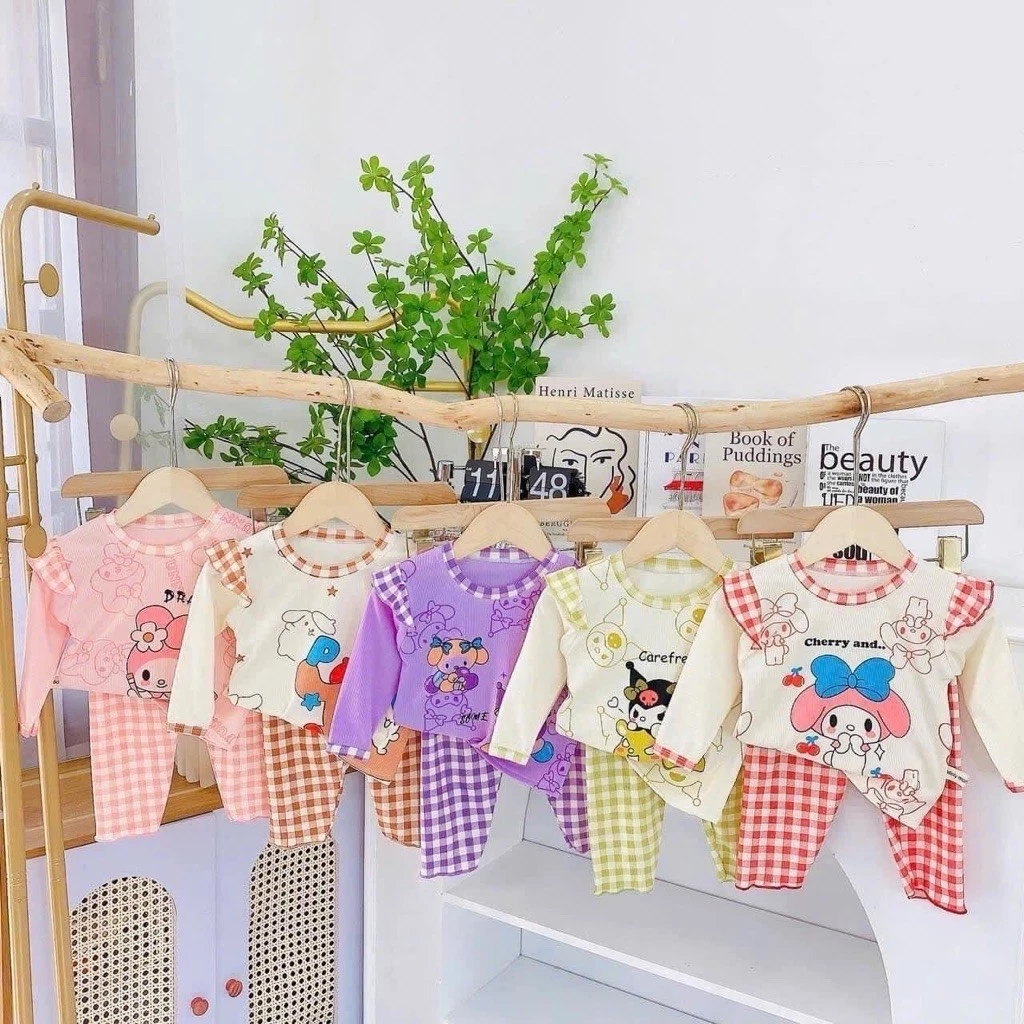 Combo 3 Bộ -5 bộ cánh tiên koromi bé gái dễ thương đủ sz từ 5-19kg chất tăm lạnh mềm mát áo khoác