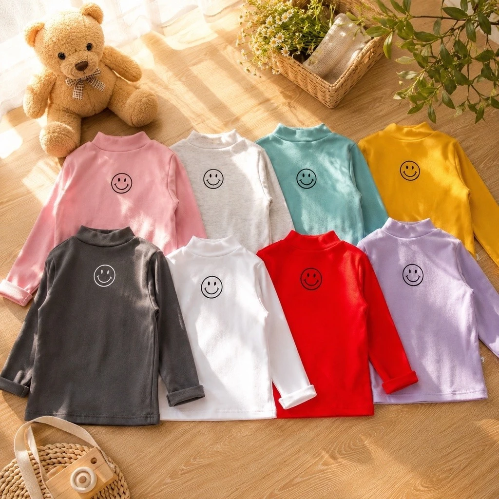 Combo 5 áo giữ nhiệt cho bé trai bé gái vải len tăm 6_18kg bososinh