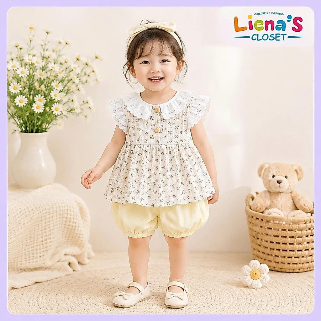 Set Đồ Cho Bé Gái Mùa Hè Nhà Liena's Closet Thiết Kế Xinh Xắn Vải An Toàn Cho Bé Từ 5-15kg