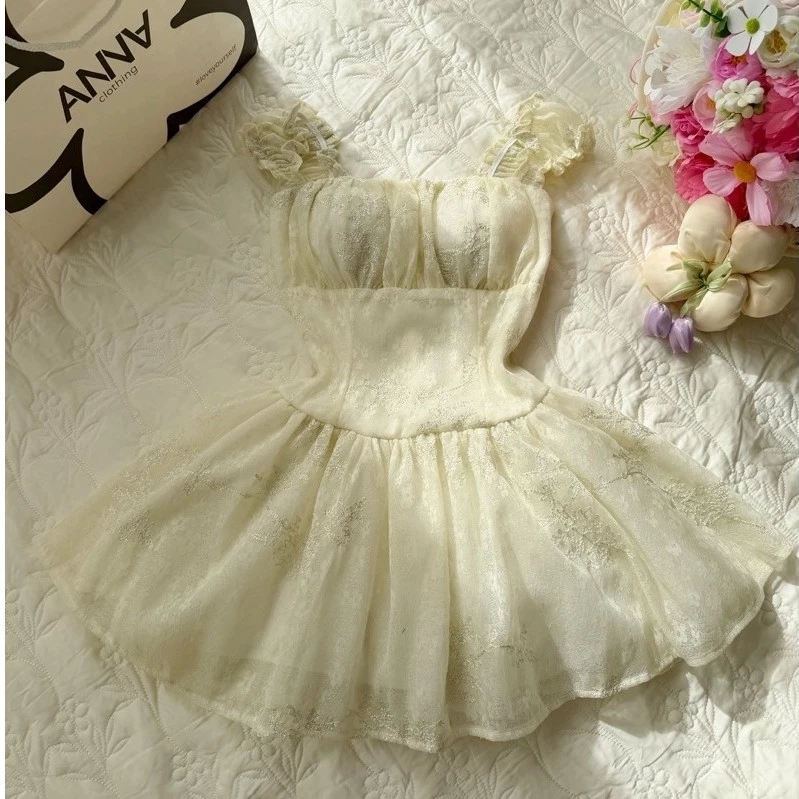Đầm Kiểu Nữ Voan Kem Lấp Lánh ANNA - Bonita Dress