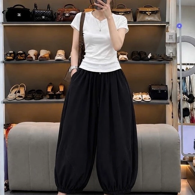 (Q111) - Quần Kaki Nhật Nữ Phom Thụng Bo Gấu Phối Gân