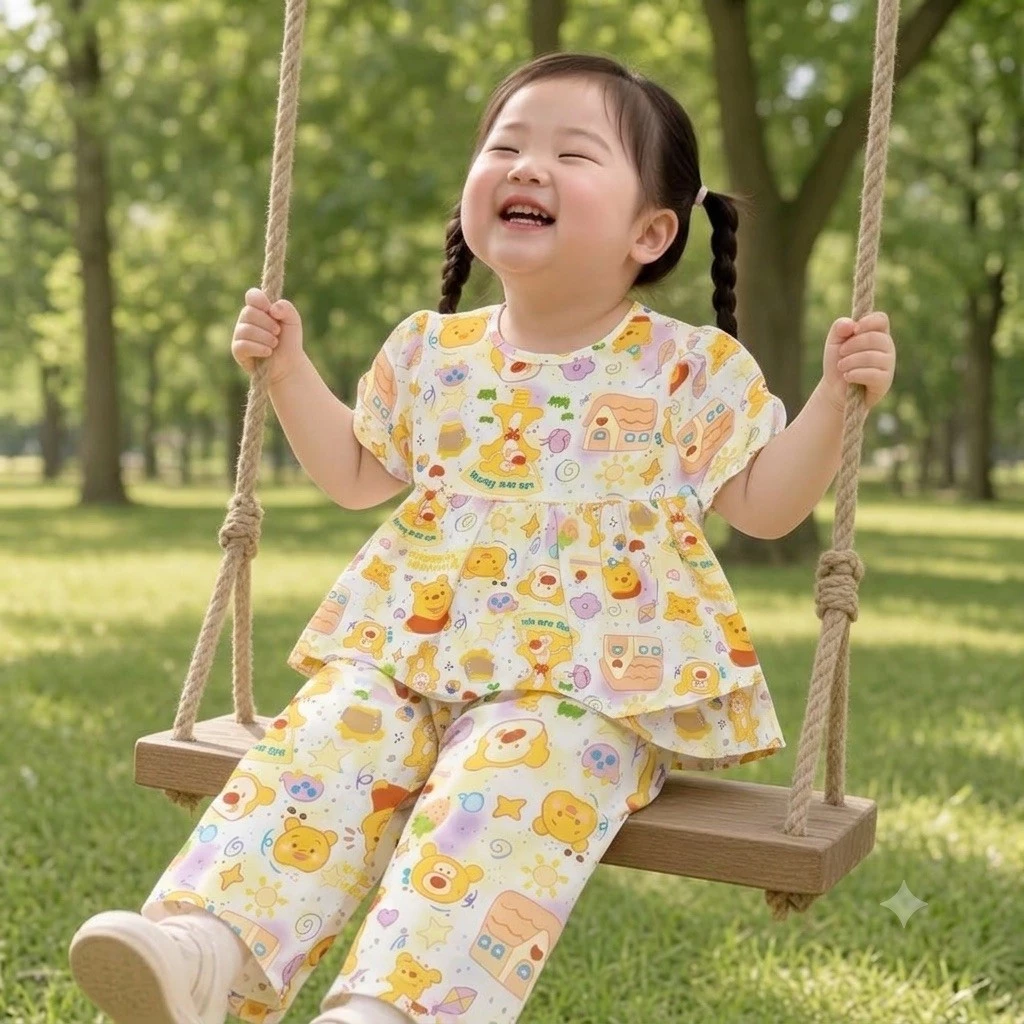 ĐỒ BỘ BÉ GÁI - TOLEXINH [17kg-41kg] set bộ tole tay ngắn quần dài - vải tole loại 1 - hàng tận xưởng