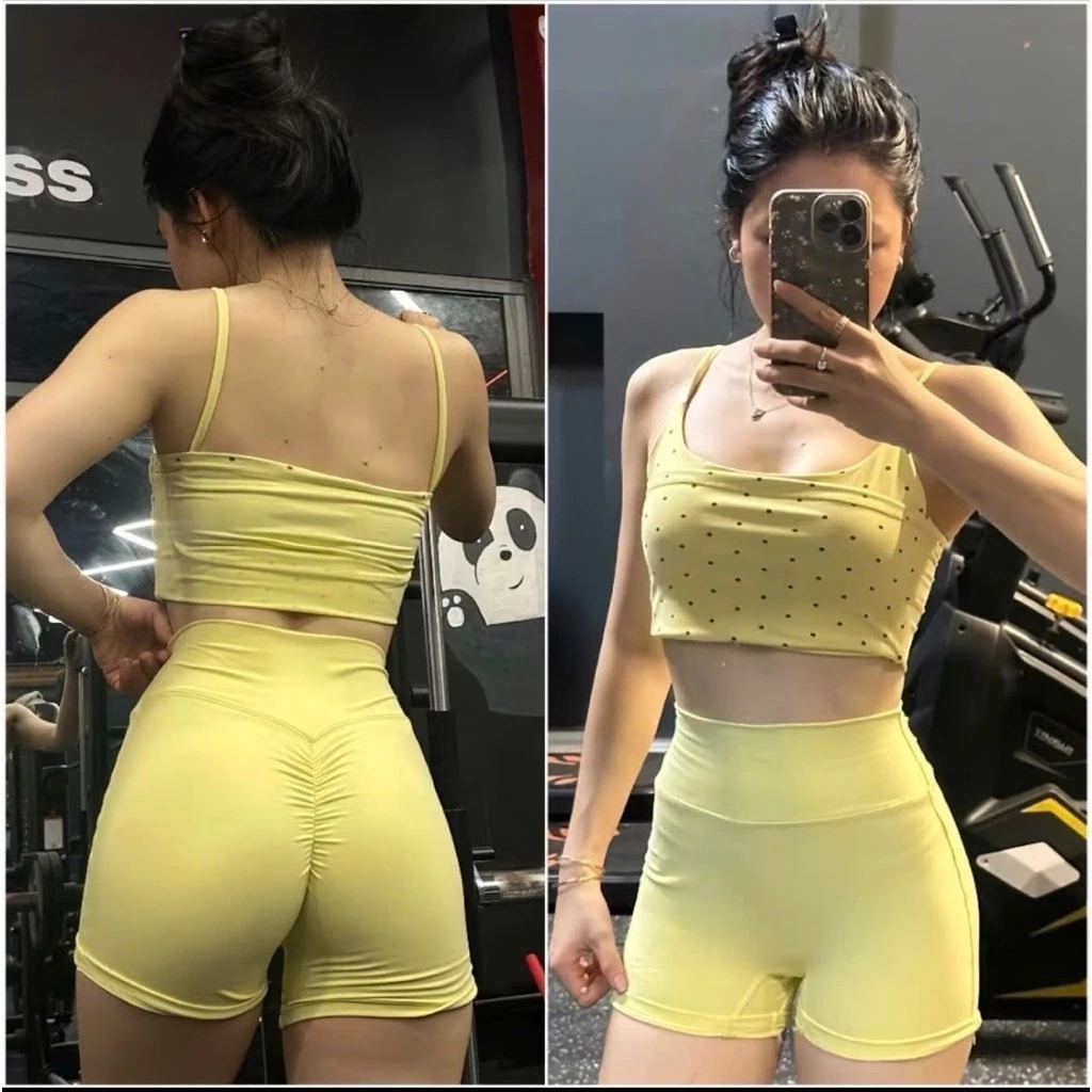 Quần ĐÙI Chất LULU CHUN MÔNG Q39 Nữ Ôm Sát,Co Giãn 4 Chiều  Thấm Hút Tốt Tập - Gym - Yoga - Aerobic(VNXK)t