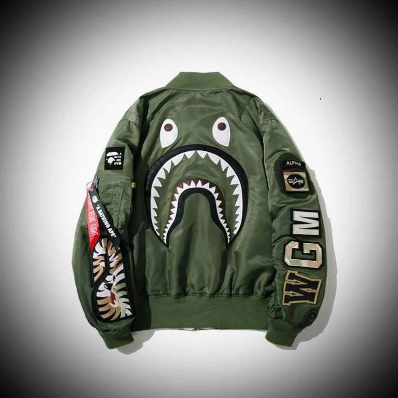 Áo Bomber, Áo Khoác Gió Cá Mập Bape Xanh Rêu ZangZang Chất Gió 2 Lớp Đủ Mẫu Mới Hottrend 2026