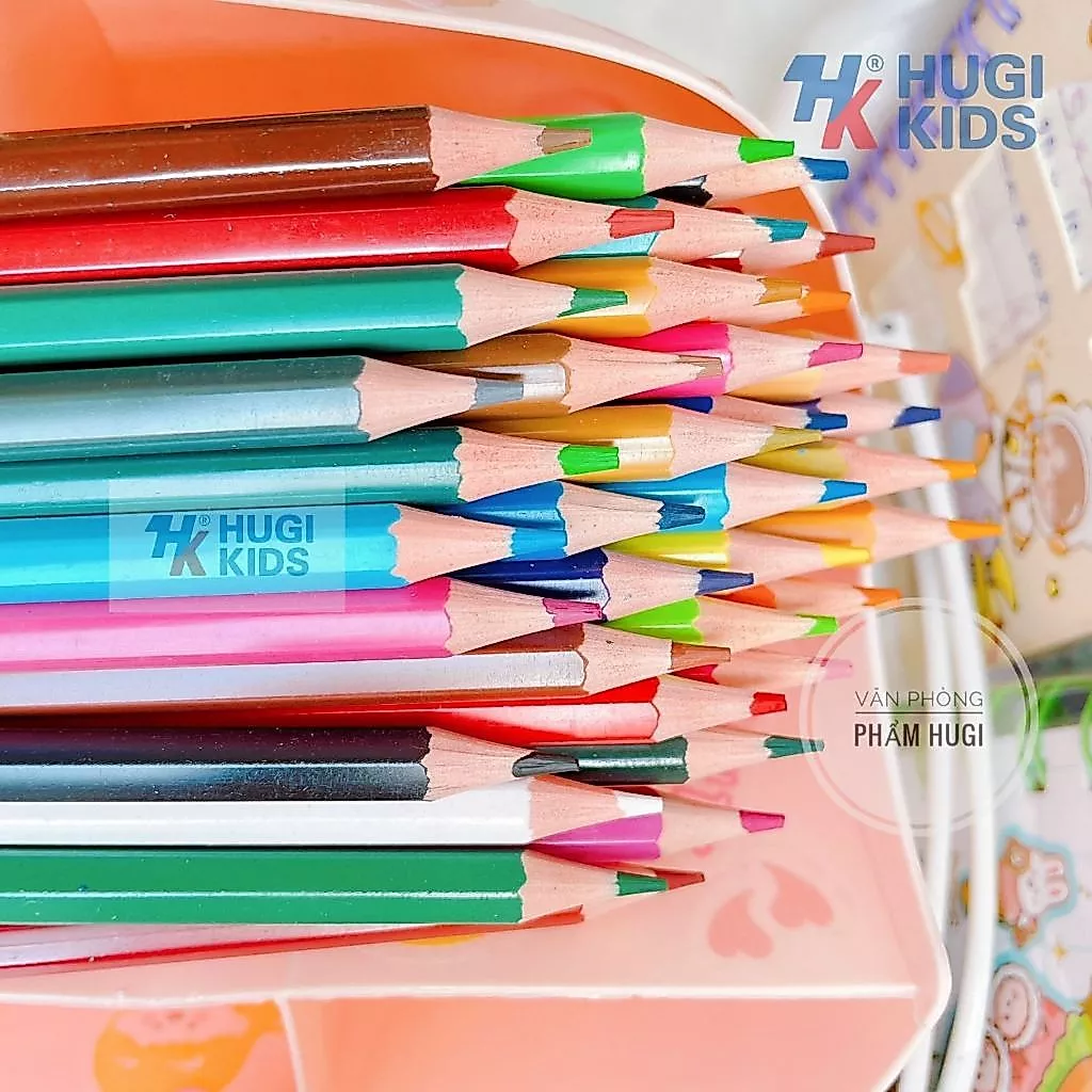 Bút Chì Màu 12/18/24/36 Cây – Màu Tươi Sáng, Nắp Kèm Gọt, Phù Hợp Học Sinh