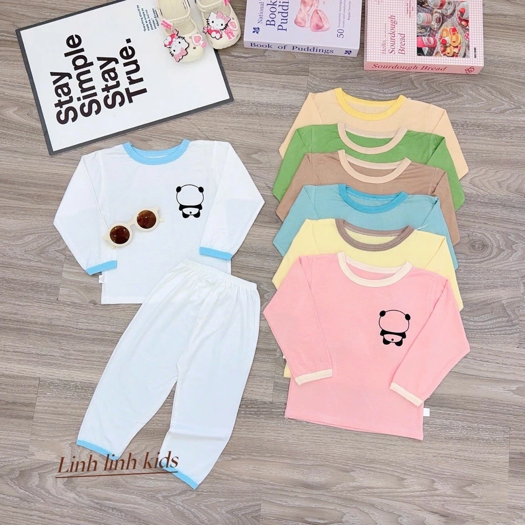 [CHẤT THUN LẠNH ĐẸP] Bộ thun lạnh minkibae gấu trúc mềm mịn cho bé trai và bé gái