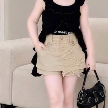 set chân váy ngôi sao nổi phối áo tua rua cho bé