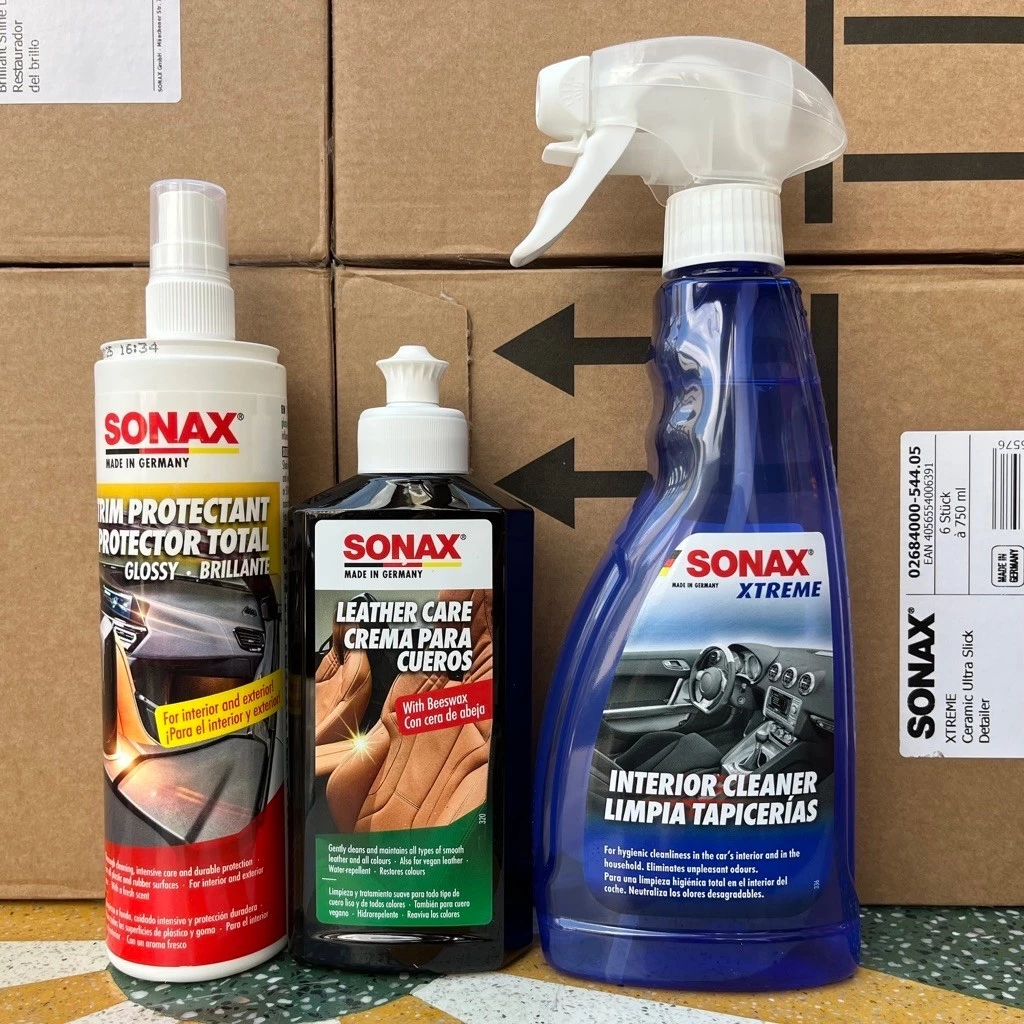 Combo làm sạch, bảo dưỡng nội thất xe ô tô - SONAX 380041, 291141, 221241