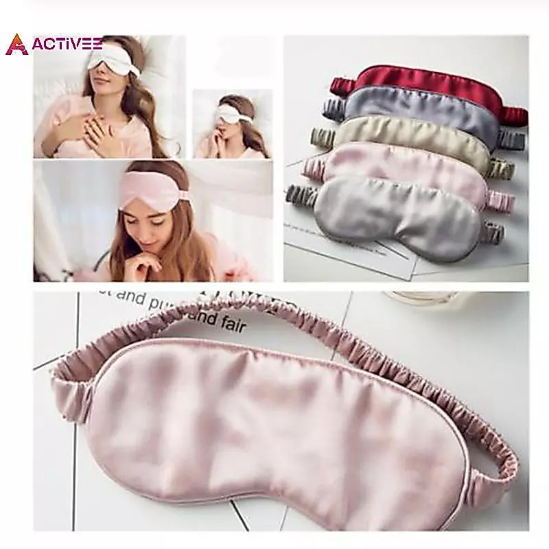 < Activee > Hình dạng mắt bằng lụa nguyên chất hai mặt Che mắt khi ngủ Miếng che mắt Sức khỏe khi ngủ Bóng đẹp