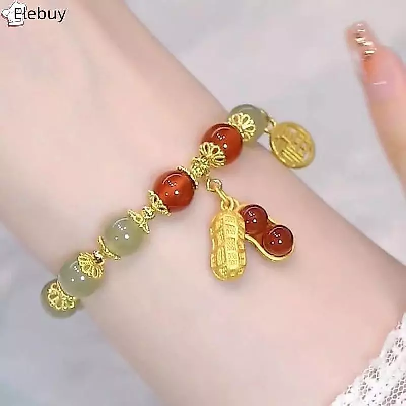 [Ele-T] Vòng Tay Đậu Phộng Bạn Gái Thời Trang Nữ Bông Tai Kẹp Giả Tính Khí Vòng Tay Trang Sức Quà Tặng