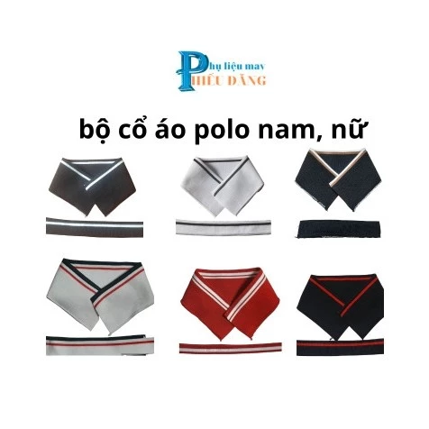 cổ áo polo nam, nữ ,trẻ em nhiều mẫu, màu sắc_phụ liệu may mặc